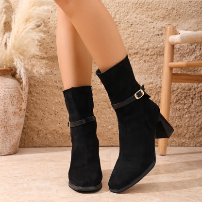 Botas Cortas de Mujer con Hebilla y Cierre