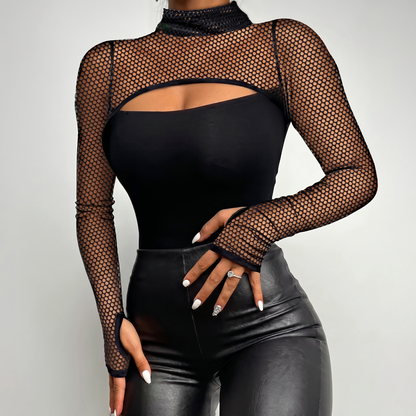Top Mesh Cuello Alto